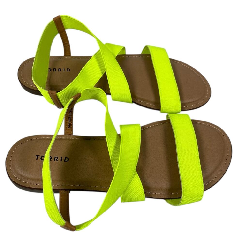Torrid Stretch Band Sandals Neon Green Women's Size 8WW